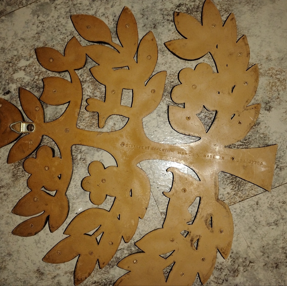 Vintage Mid Century Homco Tree Of Life Plastic Wall Hanging Decor 1960,S - Picture 3 of 4